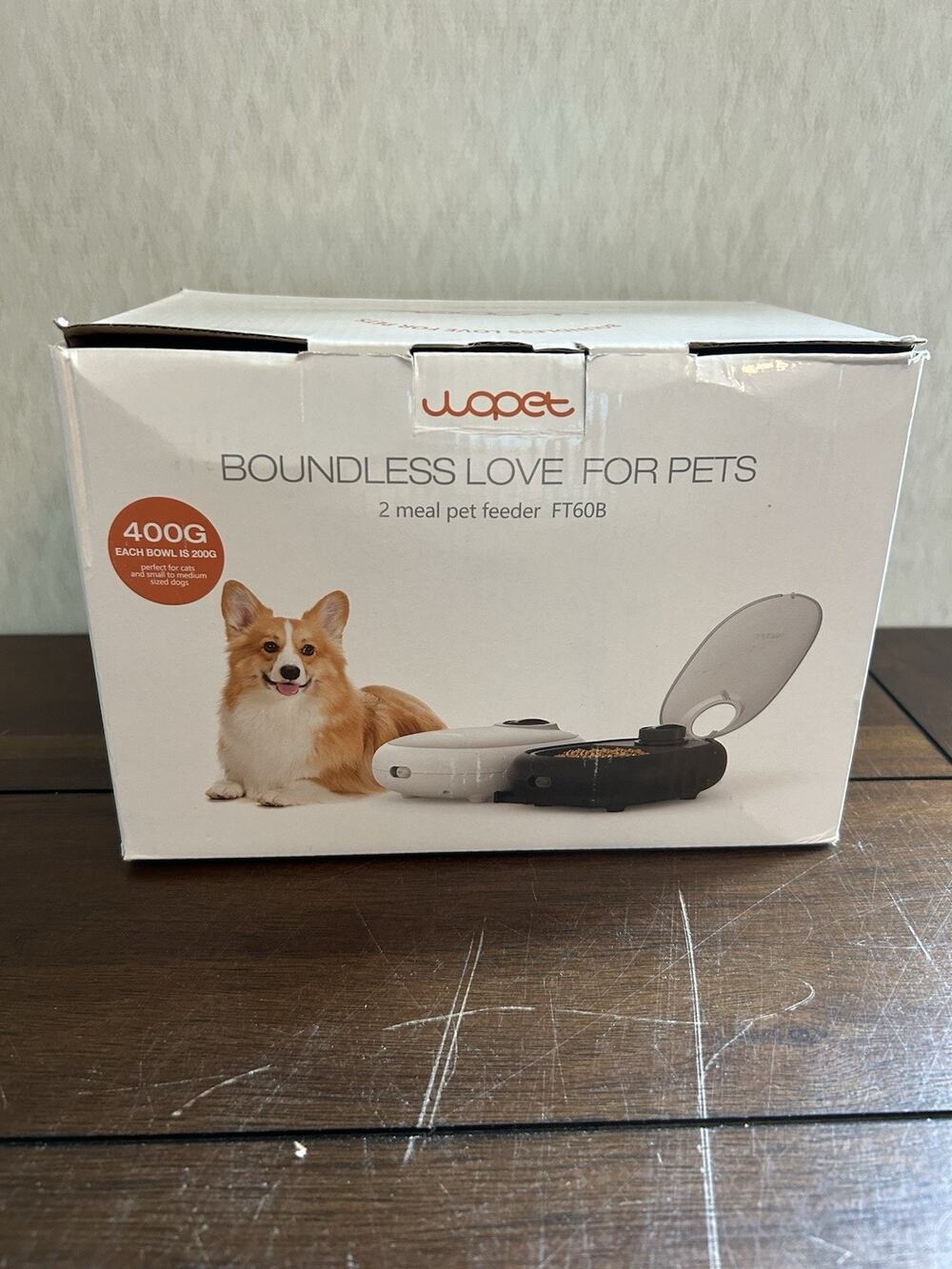 WOPET 2 Meal Automatic Pet Feeder Model FT60B New Open Box